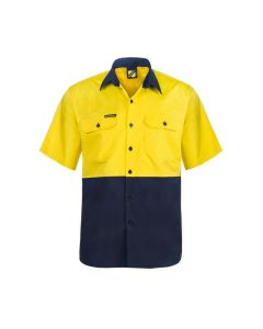 Lightweight Hi Vis S/S Vented Cotton Work Shirt