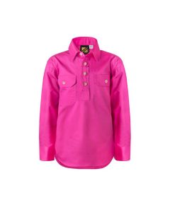 Kids Lightweight L/S Closed Front Cotton Work Shirt