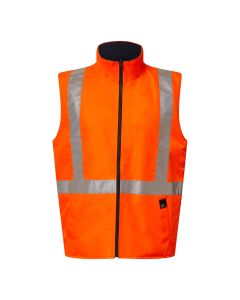 Hi Vis Reversible Vest With X Pattern Tape - NSW Rail Compliant