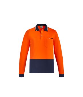 Mens Hi Vis Cotton L/S Polo