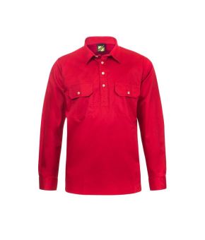 Lightweight L/S Closed Front Cotton Work Shirt