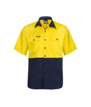 Lightweight Hi Vis S/S Vented Cotton Work Shirt