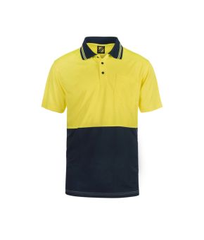 Hi Vis S/S Cotton Back Polo With Pocket