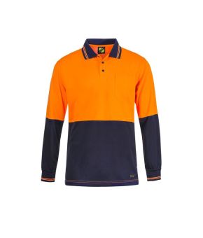 Hi Vis L/S Micromesh Polo With Pocket