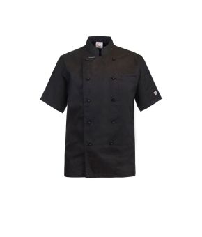 Lightweight Executive Black Chefs Jacket - Short Sleeve