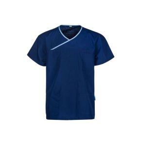 Reversible Unisex Medical Scrub Top With Contrast Trim