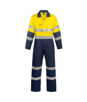 Hi Vis Cotton Coveralls With Industrial Laundry Tape