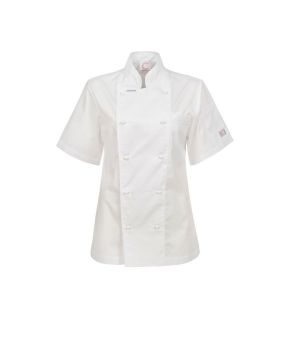 Ladies Lightweight Executive White Chefs Jacket - Short Sleeve