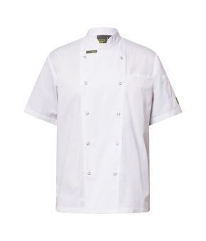 Lightweight Executive White Chefs Jacket - Short Sleeve With Press Studs