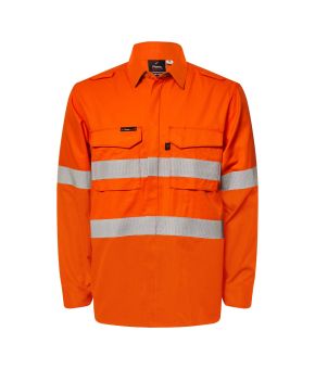 HRC2 Men's Hi Vis Open Front FR Shirt With Gusset Sleeves And FR Tape