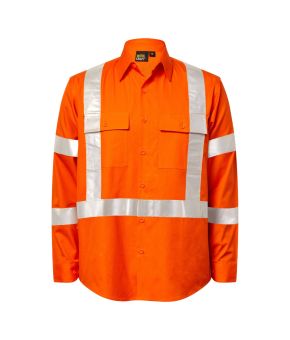 Hi Vis Lightweight Ripstop Long Sleeve Vented Shirt - NSW Rail Compliant