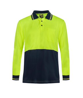 Hi Vis Lightweight Micromesh L/S Polo with Pocket