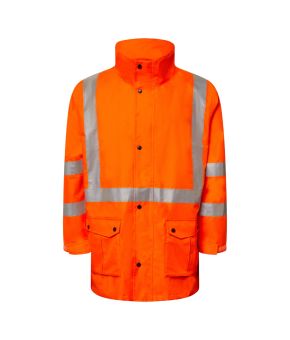 Hi Vis Waterproof Shell Jacket With X Pattern Tape - NSW Rail Compliant