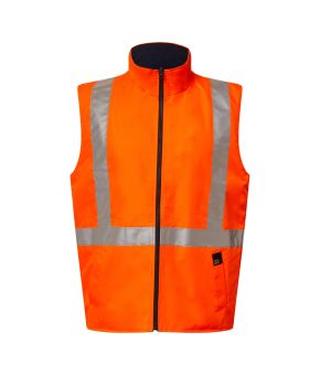 Hi Vis Reversible Vest With X Pattern Tape - NSW Rail Compliant