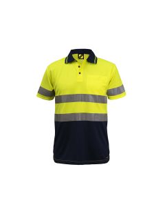 Hi Vis S/S Micromesh Polo With Pocket And Reflective Tape