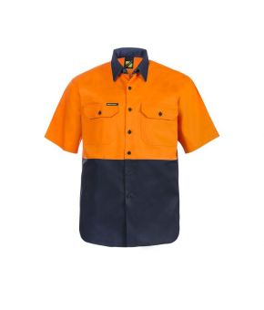 Hi Vis Two Tone Short Sleeve Cotton Drill Shirt- 17-9350921031333