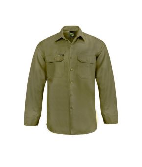 Long Sleeve Cotton Drill Shirt- 17-9350921026322