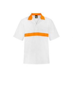 Food Industry S/S Jacshirt With Contrast Collar And Chestband