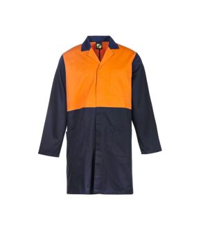 Hi Vis L/S Dustcoat With Patch Pockets