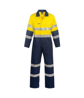 Hi Vis Cotton Coveralls With Industrial Laundry Tape