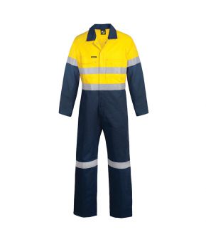 Hi Vis Cotton Coveralls With Reflective Tape